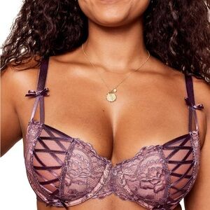 Adore Me Plum Lavender Lace Push-Up Bra